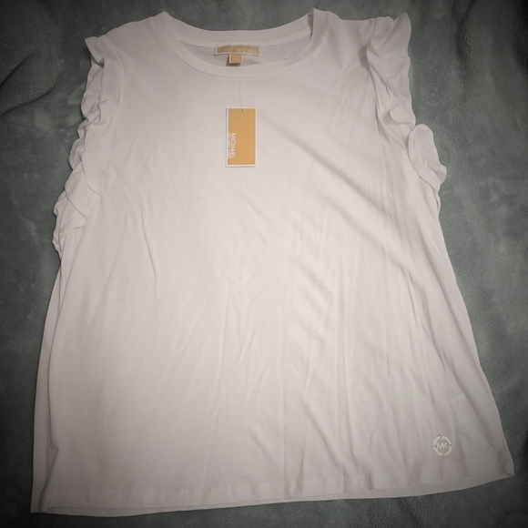 White Ruffled Sleeve Top - Picture 2 of 2